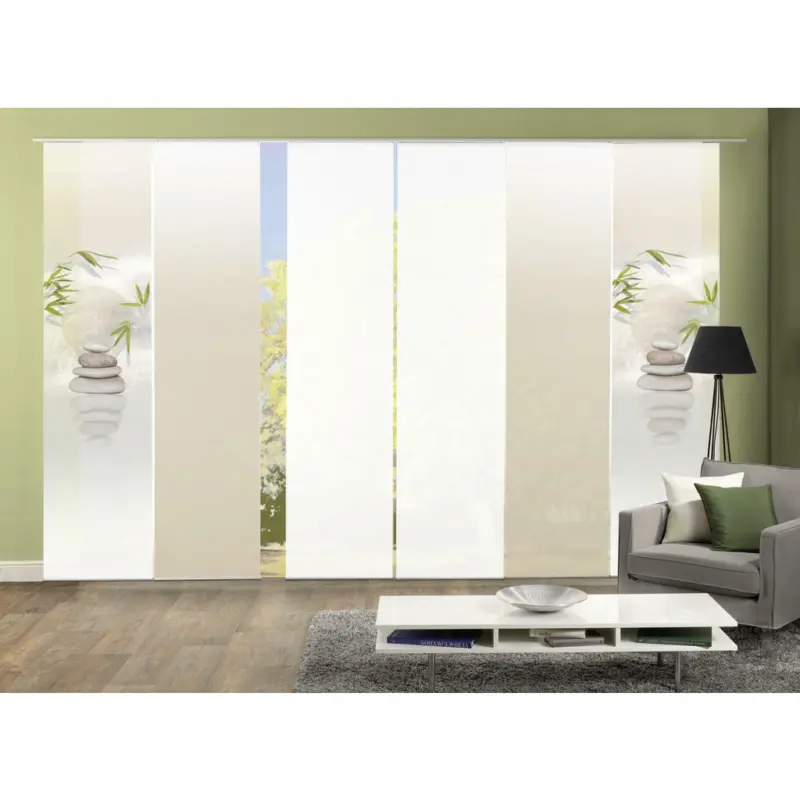 Flächenvorhang 6ER SET in Naturfarben halbtransparent