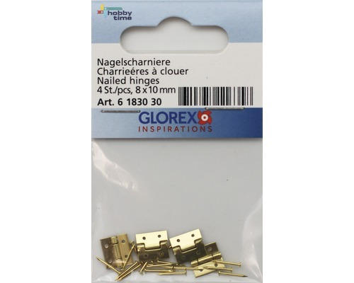 Scharnier 8x10 mm mit Beschlagstiften 4 Stück