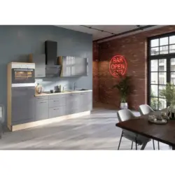 Küchenleerblock 270 cm in Anthrazit, Eichefarben