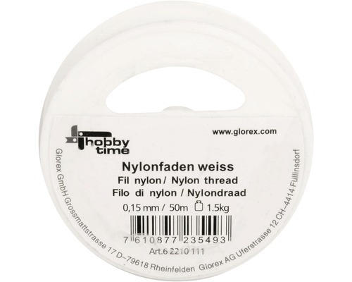 Nylonfaden weiß 0,15 mm x 50 m