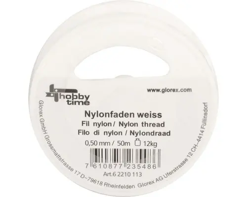 Nylonfaden weiß 0,50 mm x 50 m