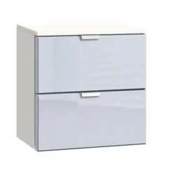 Nachtkästchen in Grau, Weiß