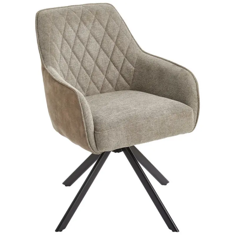 Armlehnstuhl in Eisen Webstoff, Leinenoptik