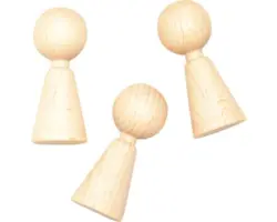 Figur Kegel Buche 20x50 mm 3 Stück