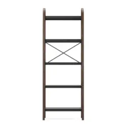 Standregal 61/170/26 cm Schwarz, Walnussfarben