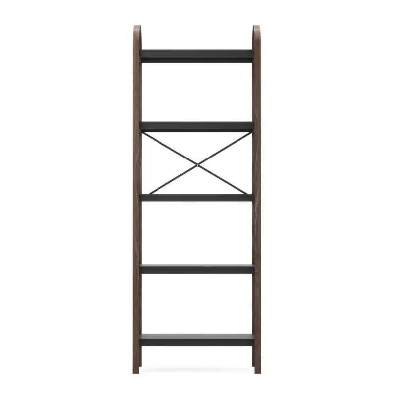 Standregal 61/170/26 cm Schwarz, Walnussfarben