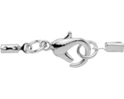 Lederbandverschluss silber 2 mm