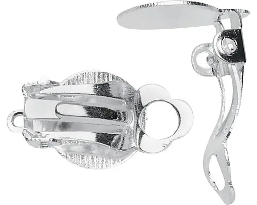 Ohrclip mit Öse silberfarben 2 Stück