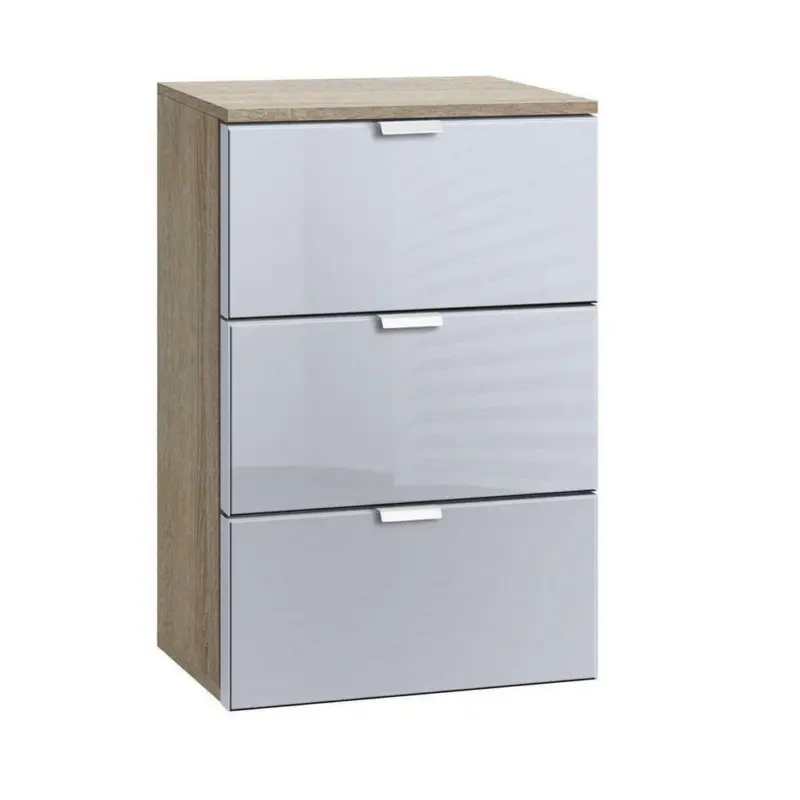 Nachtk&auml;stchen in Grau, Sonoma Eiche