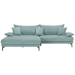 Ecksofa in Webstoff Blau