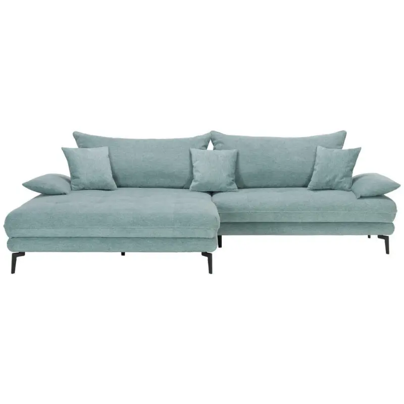 Ecksofa in Webstoff Blau