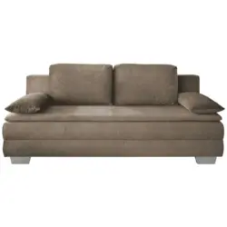 Schlafsofa in Velours Hellbraun