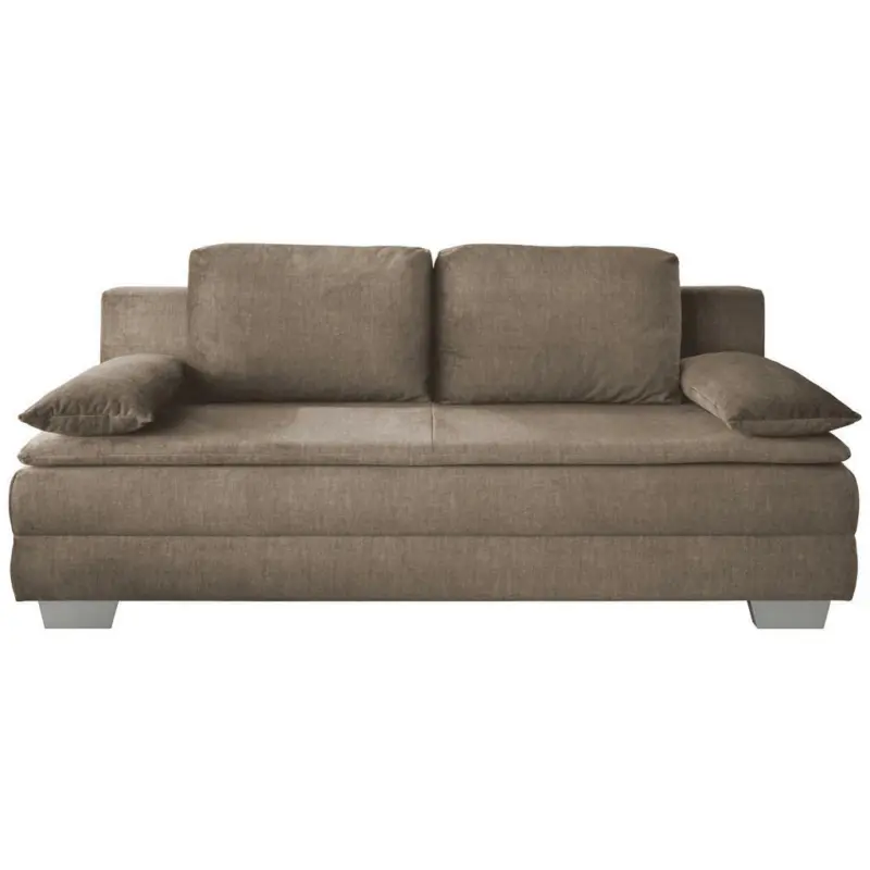 Schlafsofa in Velours Hellbraun