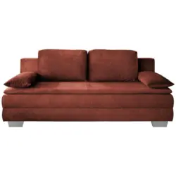 Schlafsofa in Velours Koralle