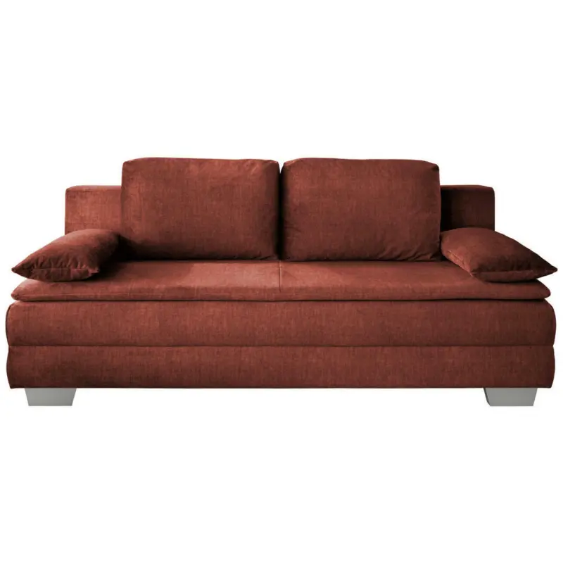 Schlafsofa in Velours Koralle