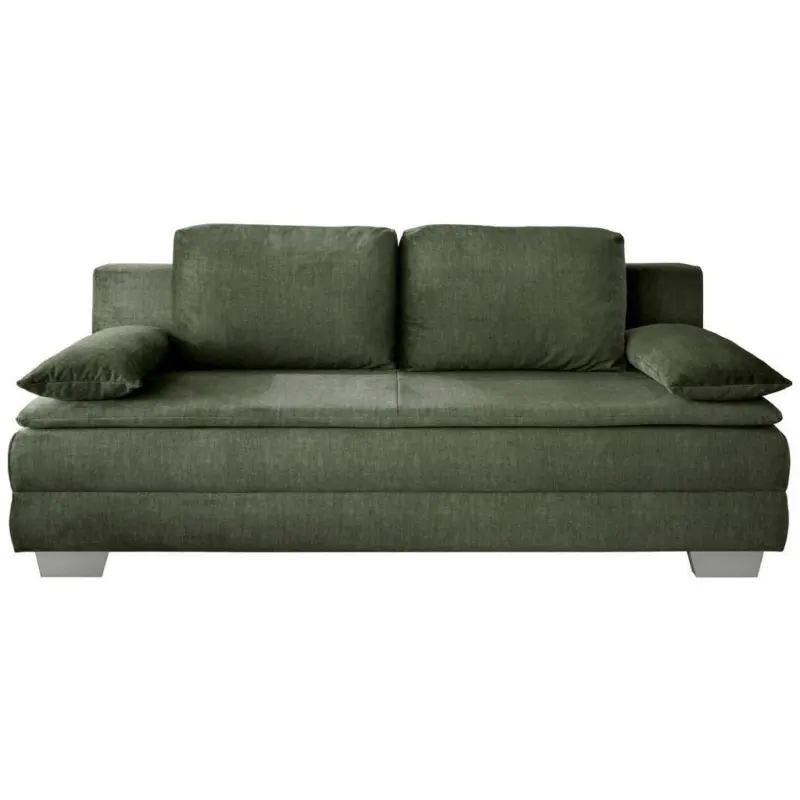 Schlafsofa in Velours Dunkelgrün