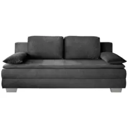 Schlafsofa in Velours Graphitfarben