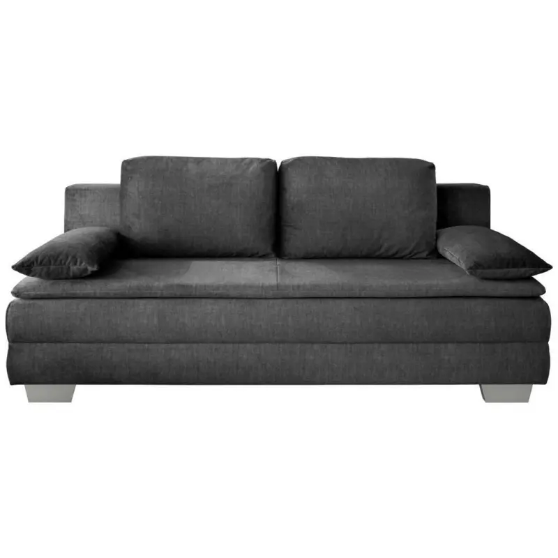 Schlafsofa in Velours Graphitfarben