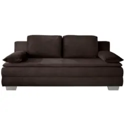 Schlafsofa in Velours Dunkelbraun