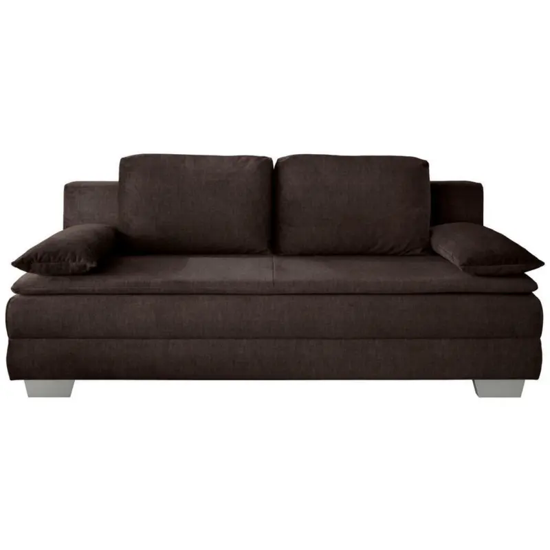 Schlafsofa in Velours Dunkelbraun