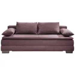 Schlafsofa in Velours Brombeere