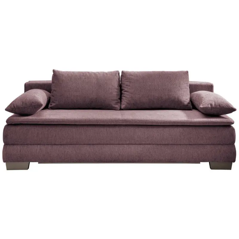 Schlafsofa in Velours Brombeere