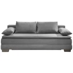 Schlafsofa in Velours Hellgrau