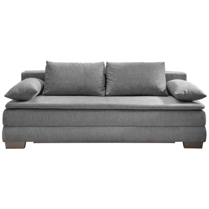 Schlafsofa in Velours Hellgrau