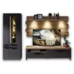 XXXLutz Lauterach - Ihr M&ouml;belhaus bei Bregenz Wohnwand 288/201/44 cm in Graphitfarben, Eichefarben