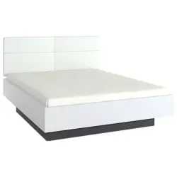 Bett 140/200 cm in Graphitfarben, Wei&szlig;