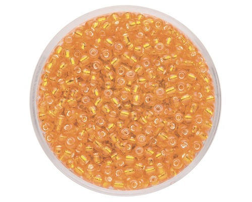 Perle Rocailles mit Silbereinzug orange 2,6 mm 17 g