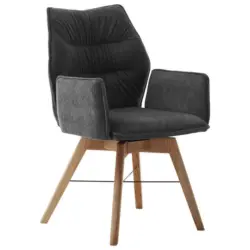 Armlehnstuhl in Holz, Textil Anthrazit