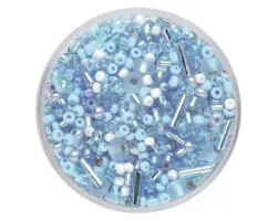 Perle Rocailles Mix hellblau 17 g