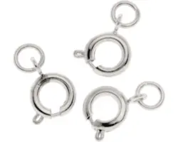 Federring mit Ring silberfarben 7 mm 10 Stück