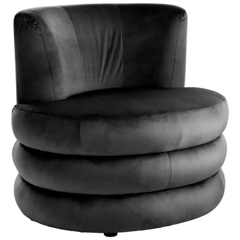 Designsessel in Flachgewebe Schwarz
