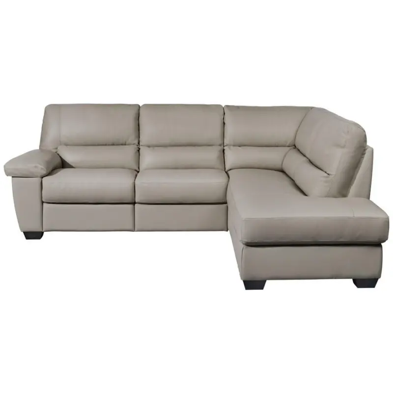 Ecksofa in Kombination Echtleder/Lederlook Grau