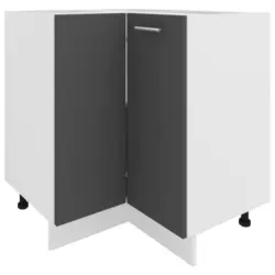 Eckunterschrank 76/82/76 cm in Anthrazit, Weiß
