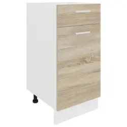 Küchenunterschrank 40/82/46 cm in Weiß, Sonoma Eiche