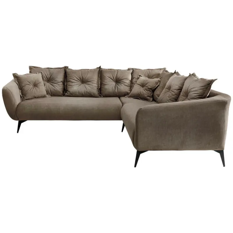 Ecksofa in Velours Braun