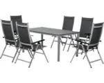 Hornbach Gartenmöbelset Elements Klappsessel 6-Sitzer 7-teilig grau