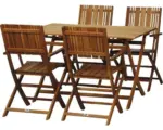 Hornbach Gartenmöbelset Falun Klappsessel 4-Sitzer 5-teilig braun