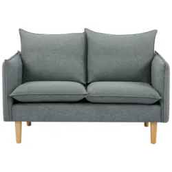 Zweisitzer-Sofa in Webstoff Dunkelgrau