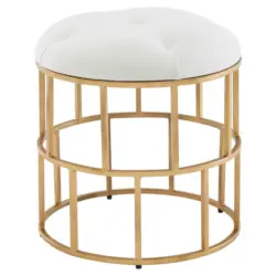 Hocker in Textil Weiß