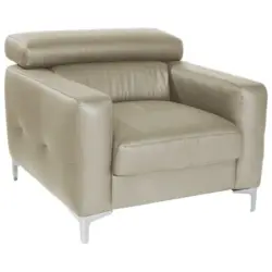 Sessel in Kombination Echtleder/Lederlook Grau