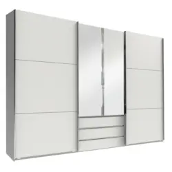 Schwebetürenschrank in Weiß