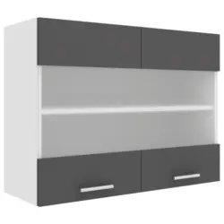 Küchenoberschrank 80/60/31 cm in Anthrazit, Weiß