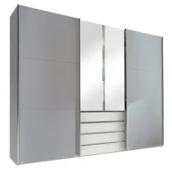 Schwebet&uuml;renschrank in Wei&szlig;, Hellgrau