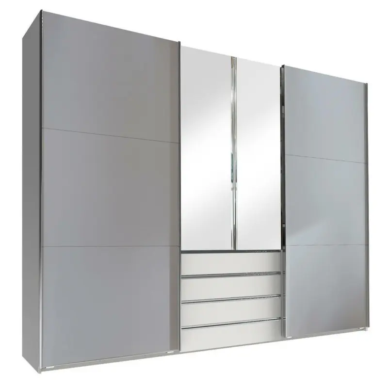 Schwebet&uuml;renschrank in Wei&szlig;, Hellgrau