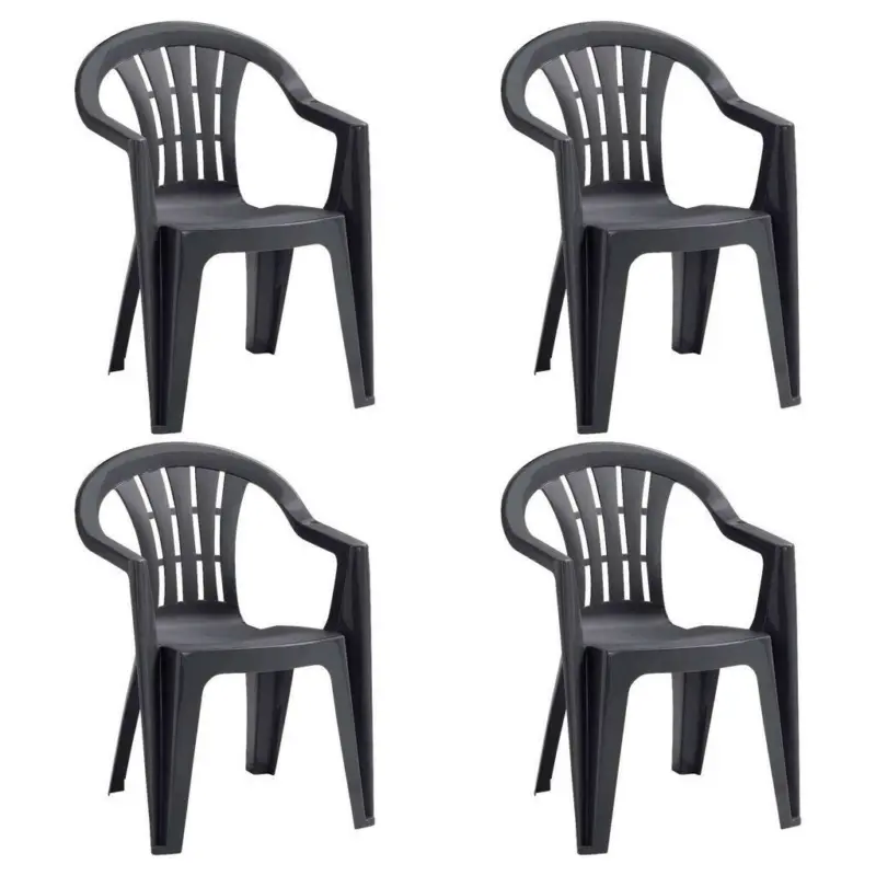 Stapelsessel in Kunststoff Graphitfarben