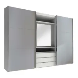 Schwebet&uuml;renschrank in Wei&szlig;, Hellgrau